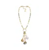 Adriana Pappas Designs Women's Shell Trio Drop Necklace In Yellow