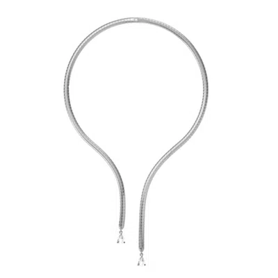 Adriana Pappas Designs Women's Silver Sleek Snake Choker - Rhodium