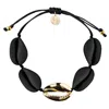 Adriana Pappas Designs Women's Sleek Shells Bracelet Matte Black - Gold Plated In Black