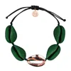 Adriana Pappas Designs Women's Sleek Shells Bracelet Matte Green - Rose Gold In Green