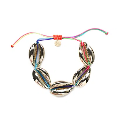 Adriana Pappas Designs Women's Sleek Shells Bracelet Rainbow - Gold Filled In Yellow