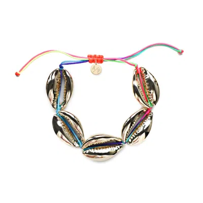 Adriana Pappas Designs Women's Sleek Shells Bracelet Rainbow - Gold Plated In Yellow