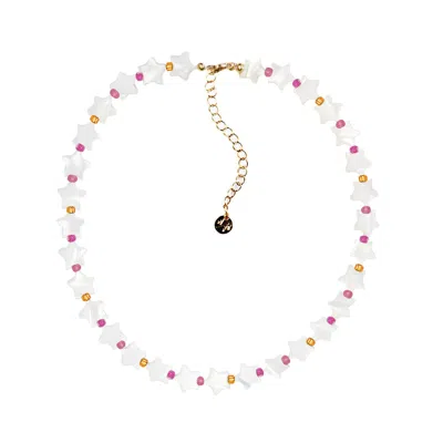 Adriana Pappas Designs Women's Stardust Choker - Neon Pink, Gold Filled In Multi