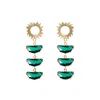 Adriana Pappas Designs Women's Supernova Studs - Emerald In Yellow