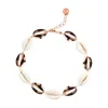 Adriana Pappas Designs Women's White Alternating Mini Shell Anklet - Rose Gold In White