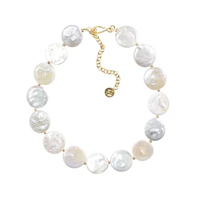 Adriana Pappas Designs Women's White Beach Babe Choker - Gold Filled