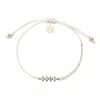 Adriana Pappas Designs Women's White Cz Crystal Bar Bracelet On Colored Cord - Ivory In White