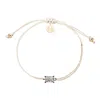 Adriana Pappas Designs Women's White Cz Emerald Cut Bracelet On Colored Cord - Ivory In White
