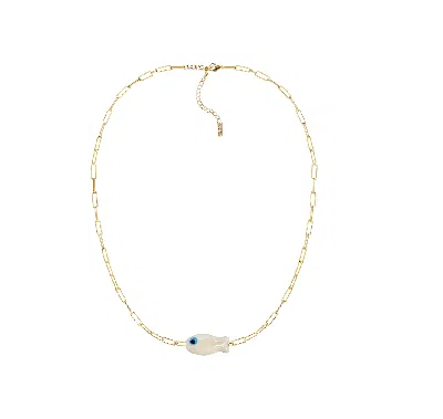 Adriana Pappas Designs Women's White Fishy Chain Choker - Ivory