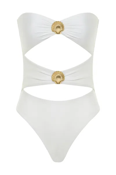 Adriana Pappas Designs Women's White Luca Swimsuit - Oatmilk