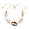 Adriana Pappas Designs Women's White Metal Shell Accent Bracelet - Rose Gold In White