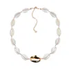 Adriana Pappas Designs Women's White Metal Shell Accent Choker - Gold Plated In White