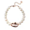Adriana Pappas Designs Women's White Pearl Bracelet With Shell - Rose Gold In White