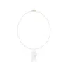 Adriana Pappas Designs Women's White Quartz Fish Choker- Ivory Cord In White