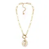 Adriana Pappas Designs Women's White Seashore Necklace - Gold Filled In White
