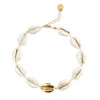 Adriana Pappas Designs Women's White Single Mini Shell Anklet - Gold Plated In White