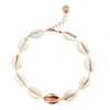 Adriana Pappas Designs Women's White Single Mini Shell Anklet - Rose Gold In White