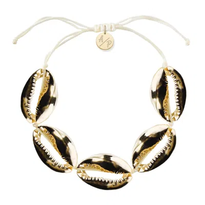 Adriana Pappas Designs Women's White Sleek Shells Bracelet Ivory - Gold Plated