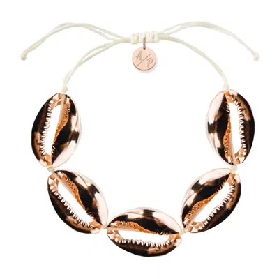 Adriana Pappas Designs Women's White Sleek Shells Bracelet Ivory - Rose Gold