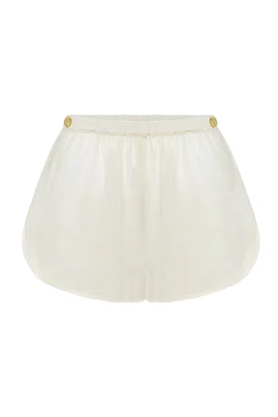 Adriana Pappas Designs Women's White Stella Shorts - Champagne