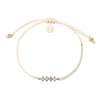Adriana Pappas Designs Women's Yellow Cz Crystal Bar Bracelet On Colored Cord - Light Peach In Yellow