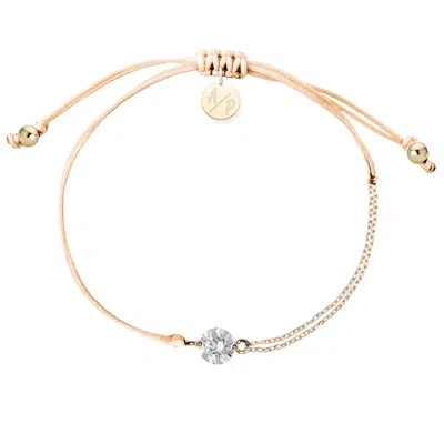 Adriana Pappas Designs Women's Yellow Cz Solitaire Bracelet On Colored Cord - Cantaloupe