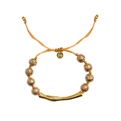 Adriana Pappas Designs Women's Yellow Haven Brownbracelet On Colored Cord - Pumpkin Spice