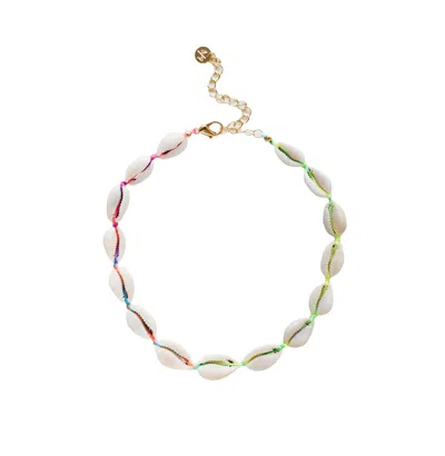 Adriana Pappas Designs Women's Yellow Mini Natural Shell Choker On Colored Cord - Light Peach