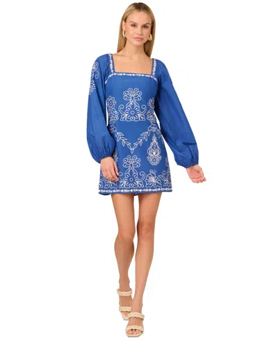 Adrianna By Adrianna Papell Women's Cotton Embroidered Sheath Dress In Multi