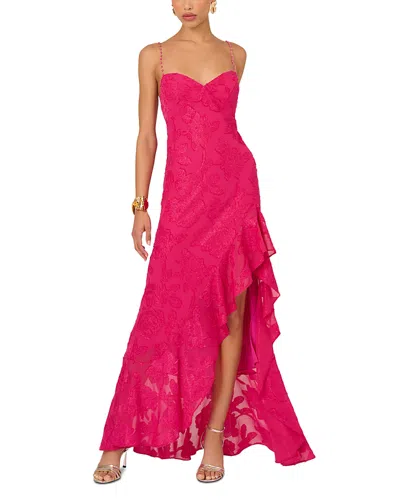 Adrianna By Adrianna Papell Clipped Jacquard Dress In Pink