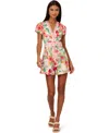 ADRIANNA BY ADRIANNA PAPELL L WOMEN'S FLORAL-PRINT BELTED ROMPER