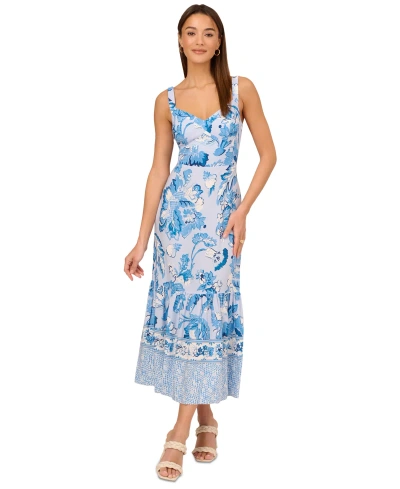 Adrianna By Adrianna Papell Printed Maxi Dress In Baroque Bohemia Light