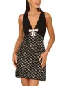 Adrianna By Adrianna Papell Sequined Mini Dress In Black