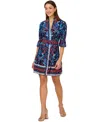 Adrianna By  Papell Women's 3/4-sleeve Belted Fit & Flare Dress