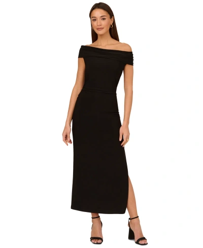 Adrianna By Adrianna Papell Women's Matte Jersey Off-the-shoulder Maxi Dress In Black