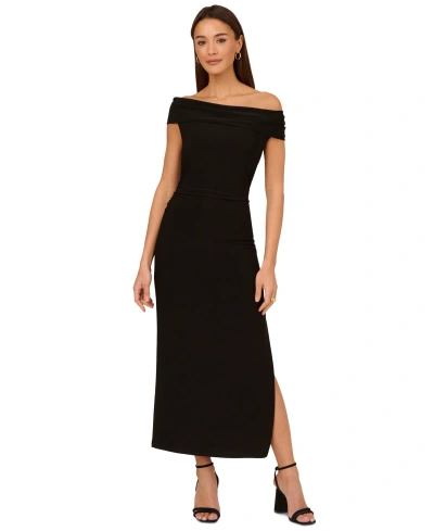 Adrianna By Adrianna Papell Women's Matte Jersey Off-the-shoulder Maxi Dress  In Black