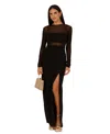 Adrianna By Adrianna Papell Women's Mesh-panelled Column Gown In Black