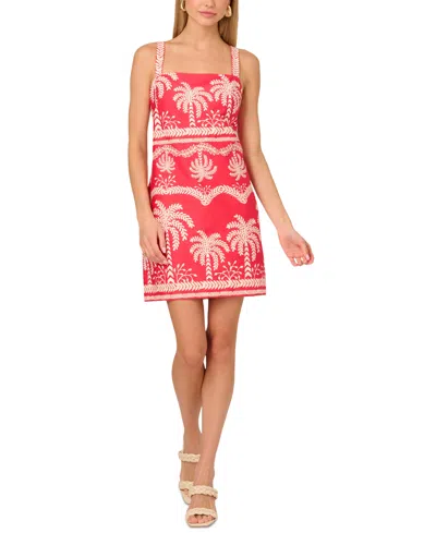 Adrianna By Adrianna Papell Women's Palm-print Shift Dress In Multi
