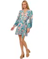 Adrianna By Adrianna Papell Women's Printed Shirtdress In Peach Multi