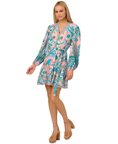 Adrianna By Adrianna Papell Women's Printed Shirtdress In Peach Multi
