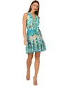 Adrianna By Adrianna Papell Women's Printed Sleeveless A-line Dress In Mint Multi
