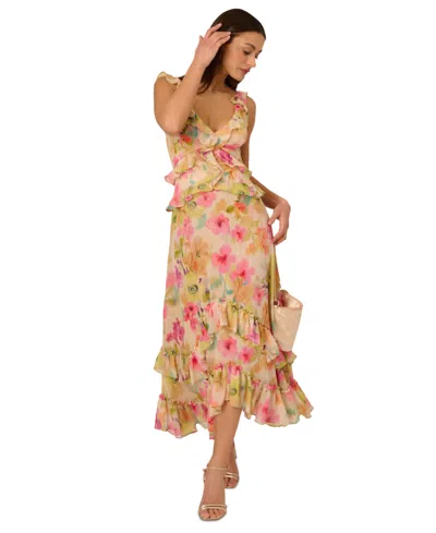 Adrianna By Adrianna Papell Women's Ruffled High-low Dress In Pink