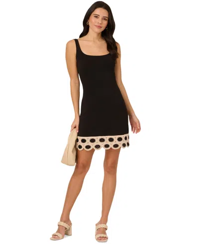 Adrianna By Adrianna Papell Women's Square-neck Crochet-trim Dress In Multi
