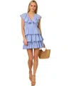 Adrianna By Adrianna Papell By Adrianna Papell Women's Tiered Mini Dress In Blue