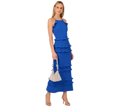 Adrianna By  Papell Women's Tiered-ruffle-trim Crepe Dress