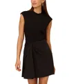 Adrianna By Adrianna Papell Women's Twisted Fit & Flare Dress In Black