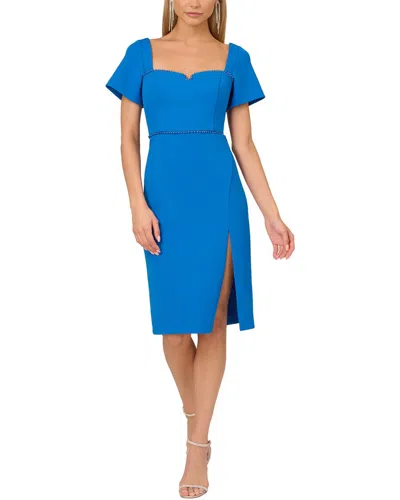 Adrianna Eve Crepe Sheath Dress In Blue