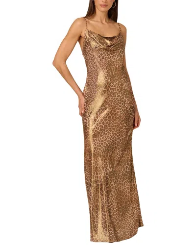 Adrianna Eve Embellished Maxi Dress In Gold