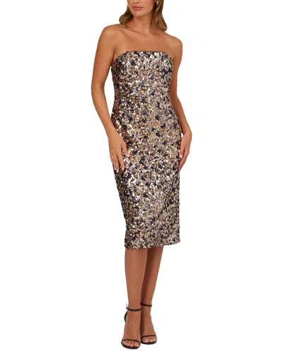 Adrianna Eve Embellished Midi Dress In Black