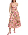Adrianna Eve Adrianna By Adrianna Papell Eve Printed Fit & Flare Dress In Pink